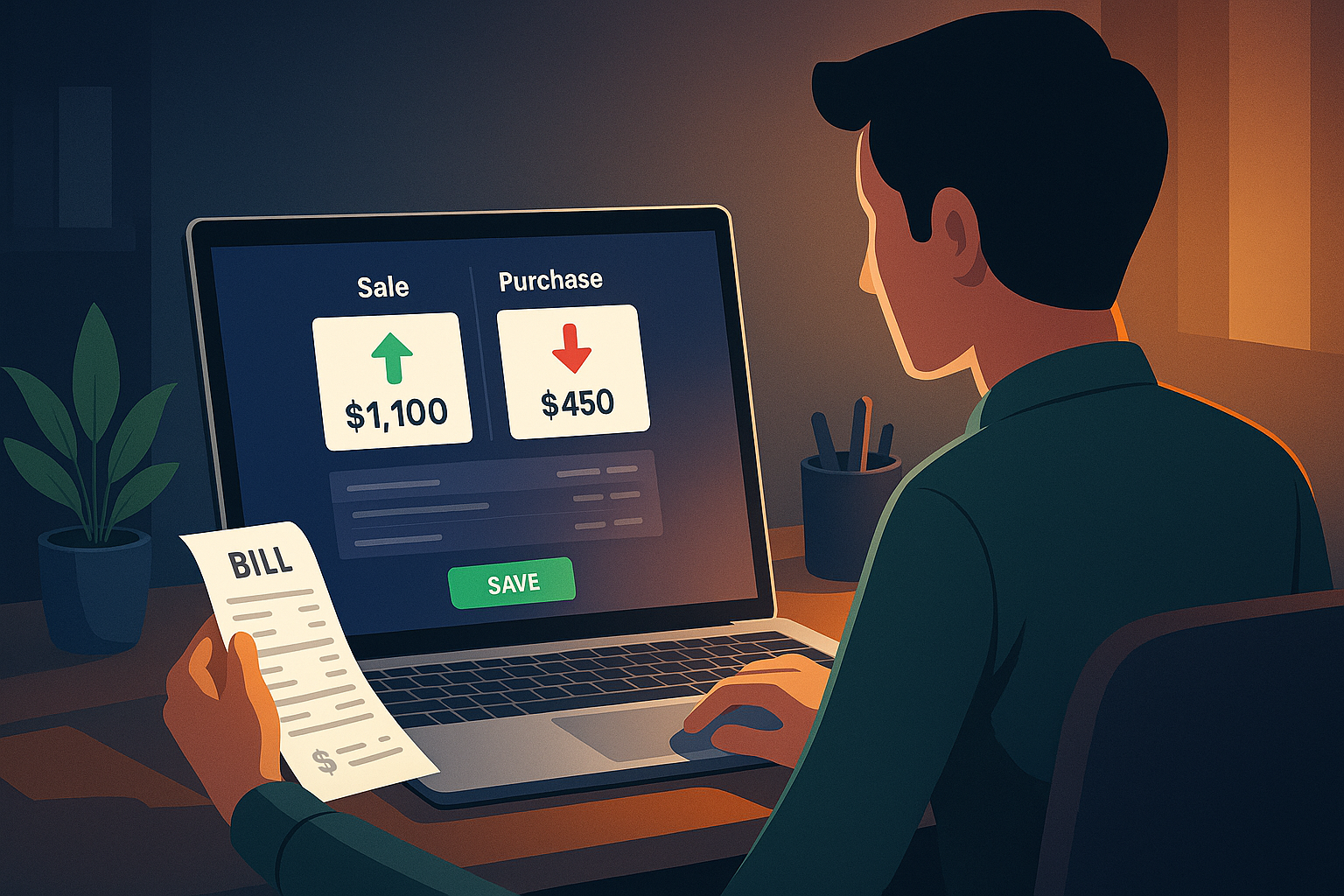 easy sale and purchase entry system for small businesses