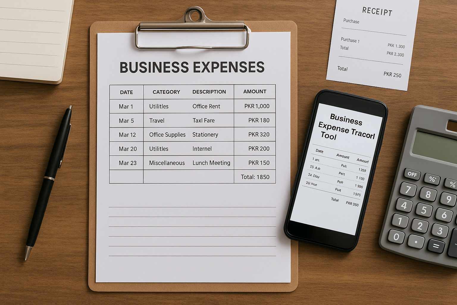business expense recording tool with receipt scanner and reports