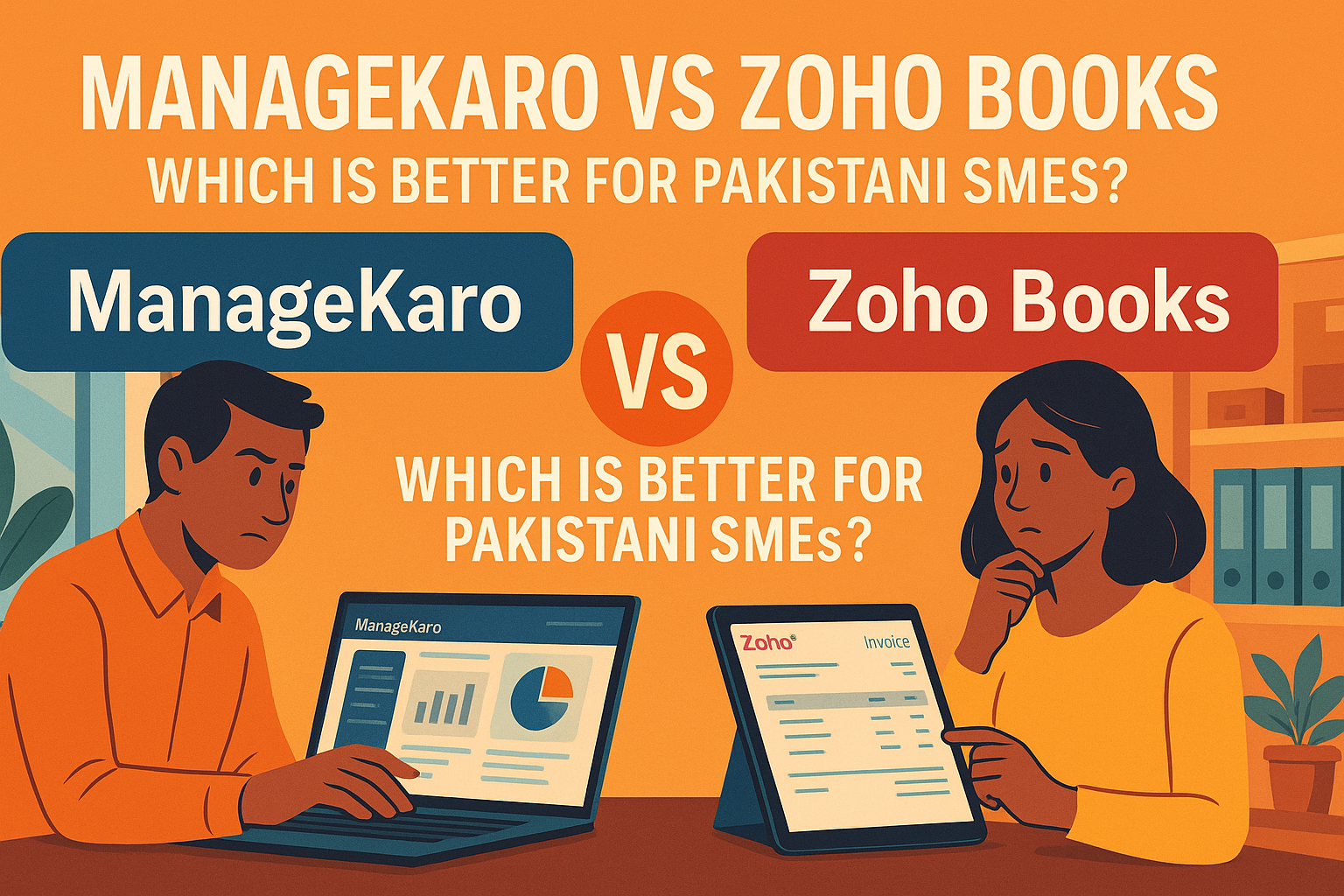 ManageKaro vs Zoho Books software comparison for Pakistani SMEs 2025