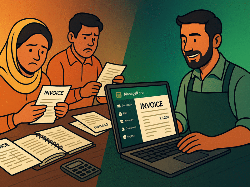 Pakistani shopkeepers shifting from manual invoicing to ManageKaro’s automated billing system