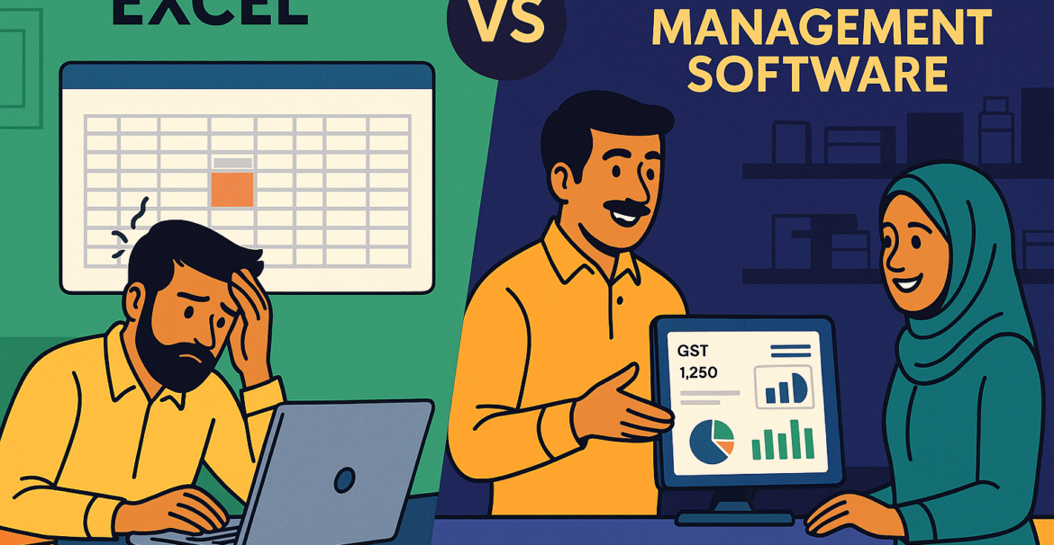Excel vs business management software comparison for Pakistani SMEs