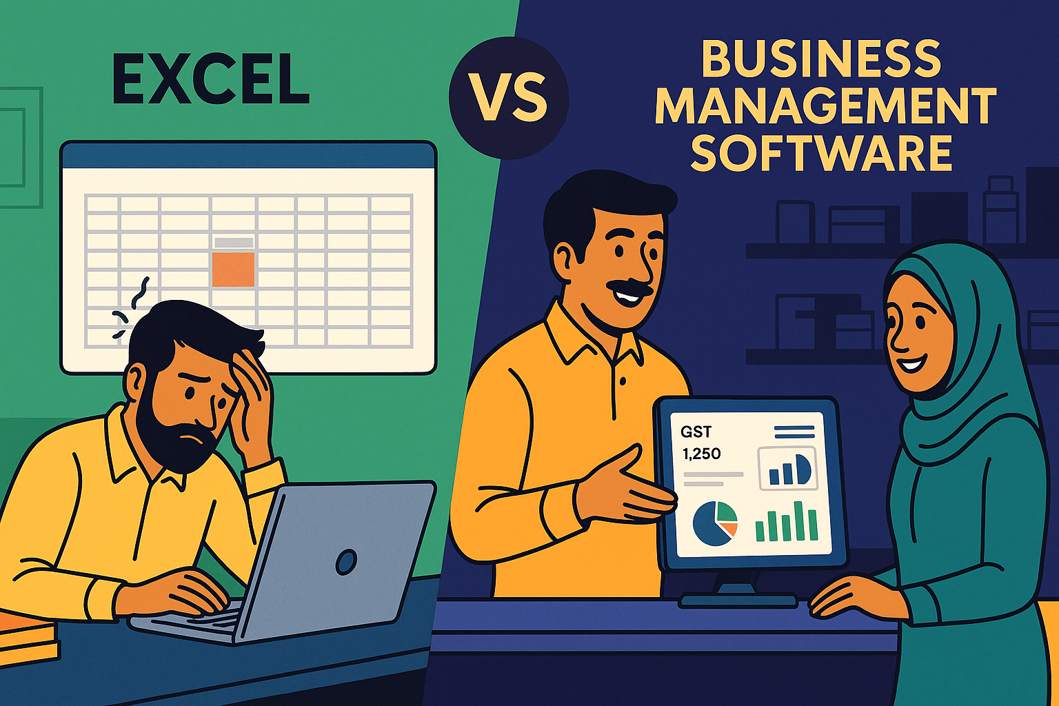 Excel vs business management software comparison for Pakistani SMEs