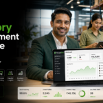 Best inventory management software in 2026 showing ManageKaro dashboard with real-time stock tracking, low-stock alerts, barcode scanning, purchase tracking, supplier insights, and business reports for growing businesses.