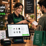 Point of sale systems for retail stores showing ManageKaro POS software with billing and invoicing, inventory management, barcode scanning, customer management, payment tracking, purchase management, supplier management, reports, multi-user access, and multi-location support.
